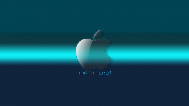 Обои картинки фото компьютеры, apple, синий, яблоко, логотип