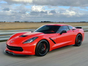 Картинка автомобили corvette hennessey красный 2014 stingray hpe700 twin turbo c7