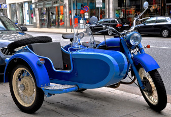 Картинка мотоциклы мотоциклы+с+коляской синий урал