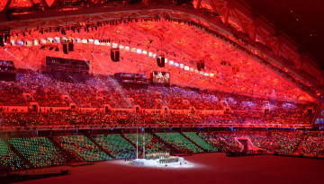 Картинка спорт стадионы трибуны сочи фишт олимпиада хор открытие стадион