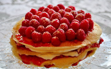 Картинка еда блины +оладьи блинный торт малина ягоды