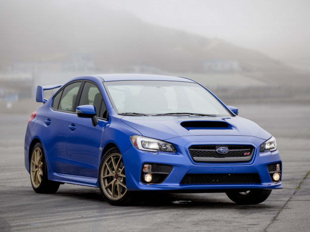 Обои картинки фото автомобили, subaru, 2014, sti, wrx, синий