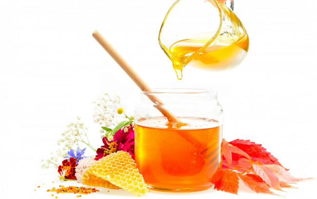 Обои картинки фото еда, мёд,  варенье,  повидло,  джем, цветы