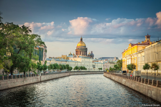 Обои картинки фото авт,  александр берган, города, санкт-петербург,  петергоф , россия, река, мойка, набережная