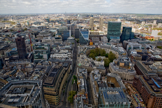 Обои картинки фото города, лондон , великобритания, панорама, вид, сверху