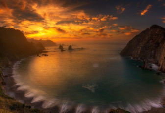 Картинка природа восходы закаты море побережье небо красиво
