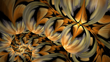 Картинка 3д+графика фракталы+ fractal зима снег парк скамья