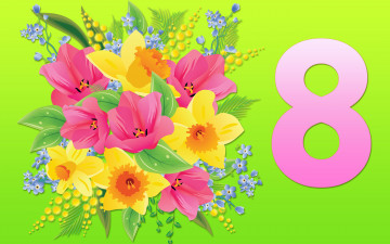 обоя праздничные, международный женский день - 8 марта, 8, марта, фон, цветы