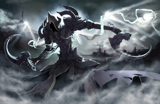 Обои картинки фото видео игры, diablo iii,  reaper of souls, существо, фон, оружие