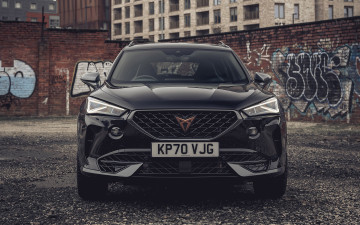 Картинка автомобили cupra 2021 сupra formentor 4k вид спереди экстерьер внедорожник новый черный форментор испанские