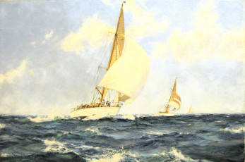 Картинка корабли рисованные яхты море