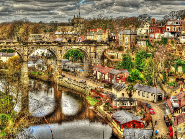 Обои картинки фото knaresborough, north, yorkshire, города, мосты