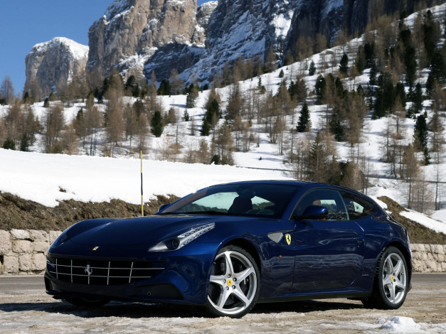 Обои картинки фото автомобили, ferrari, ff, blue
