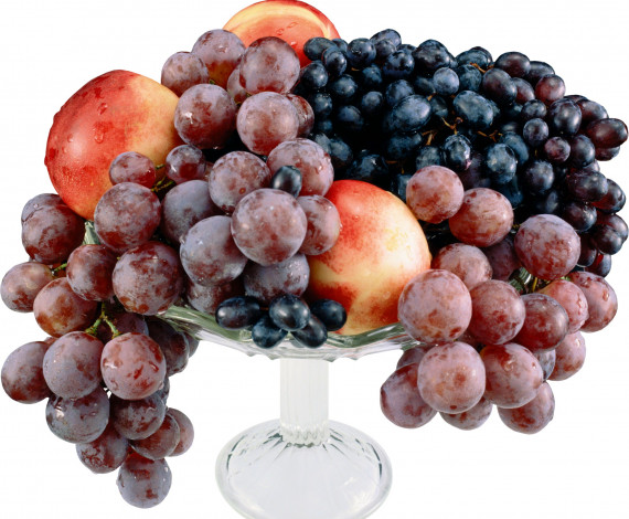 Обои картинки фото еда, виноград, яблока, ягода