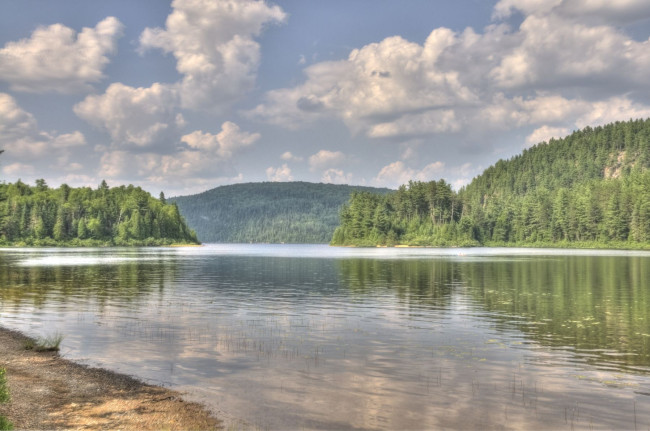 Обои картинки фото lake, wapizagonke, south, природа, реки, озера, квебек