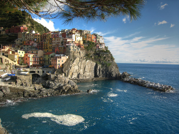 Обои картинки фото города, амальфийское, лигурийское, побережье, италия, скалы