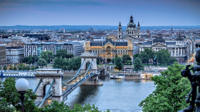 Обои картинки фото города, будапешт, венгрия, река, мост