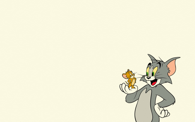 Обои картинки фото мультфильмы, tom, and, jerry, кот, мышонок