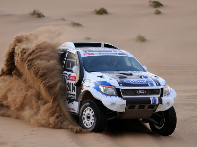 Обои картинки фото спорт, авторалли, 2014, dakar, ranger, ford, пустыня