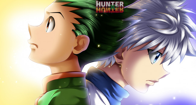 Обои картинки фото аниме, hunter x hunter, киллуа, гон