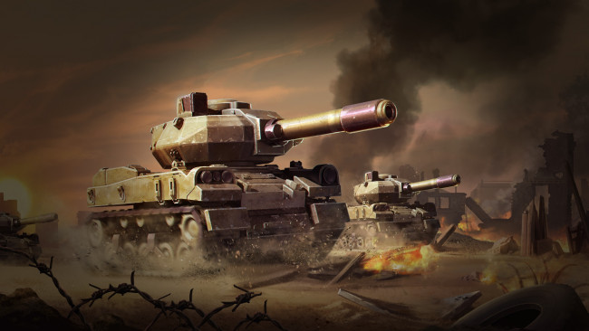 Обои картинки фото видео игры, battalion wars, ствол, фон, танк