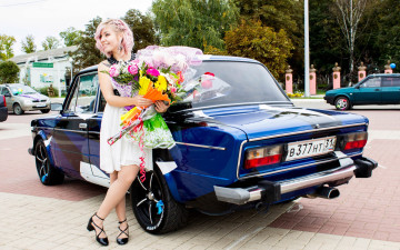 Картинка автомобили -авто+с+девушками lada 2106