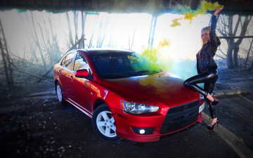 Картинка автомобили -авто+с+девушками mitsubishi lancer