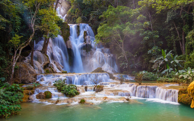 Обои картинки фото kuang si falls, laos, природа, водопады, kuang, si, falls