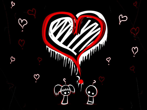 Обои картинки фото векторная графика, сердечки , hearts, сердечки, человечки