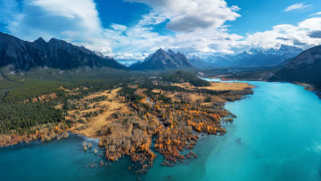 обоя abraham lake, alberta, природа, реки, озера, abraham, lake