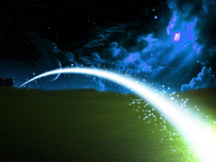 Картинка разное компьютерный дизайн облака сияние полоса спутник планета ночь небо горизонт луг поле