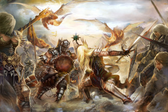 Картинка forsaken world видео игры битва сражение драконы