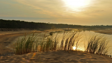 Картинка природа побережье закат озеро пейзаж
