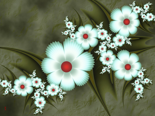 Обои картинки фото 3д, графика, flowers, цветы, лепестки, фрактал