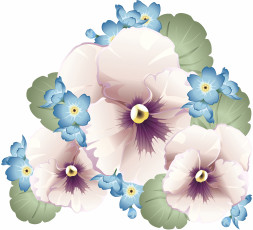 Картинка векторная+графика анютины глазки цветы
