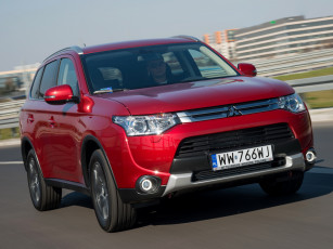 Картинка автомобили mitsubishi красный 2014 outlander