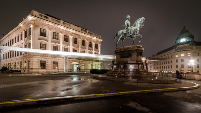Обои картинки фото albertina vienna, города, вена , австрия, статуя, площадь