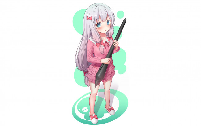 Обои картинки фото аниме, eromanga-sensei, фон, девушка, взгляд