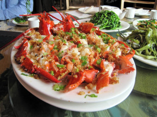 Картинка еда рыбные+блюда +с+морепродуктами китайская кухня лобстер