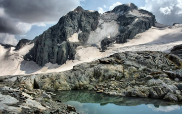 Картинка разное компьютерный+дизайн горы скалы тучи озеро