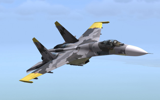 Обои картинки фото су-27, авиация, боевые самолёты, су27, сухого, истребители, flanker-b, yellow, 13, 156, тактическое, истребительное, крыло, aquila, желтая, эскадрилья, военно-воздушные, силы, erusean