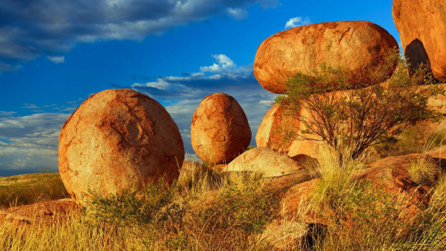 Обои картинки фото devil`s marbles, australia, природа, горы, devil's, marbles