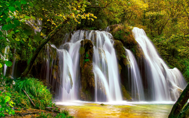 Обои картинки фото cascade des tufs, cuisance river, france, природа, водопады, cascade, des, tufs, cuisance, river