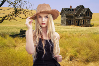 Картинка девушки -+блондинки +светловолосые луг блондинка шляпа