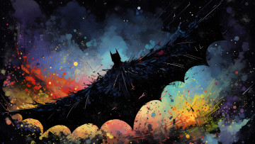 Картинка рисованное комиксы batman нейросети