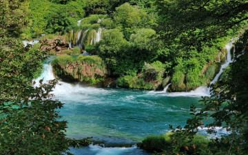 Картинка national+park+krka croatia природа водопады national park krka
