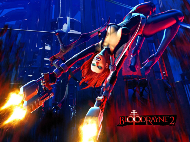 Обои картинки фото видео игры, bloodrayne 2, девушка, вампир, оружие