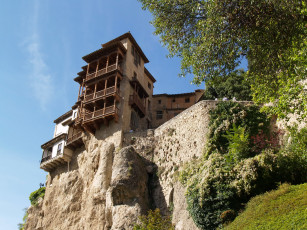Картинка испания кастилия куэнка города здания дома пейзаж скалы