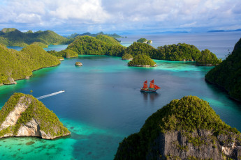 Картинка indonesia природа моря океаны море острова парусник