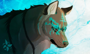 Картинка рисованные животные +сказочные +мифические зверь волк